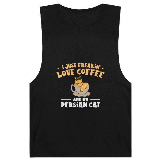 I Just Freakin Love Coffee And My Persian Cat Barnard Tanks
