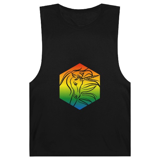 Rainbow Unicorn Silhouette | TTRPG Pride Barnard Tanks