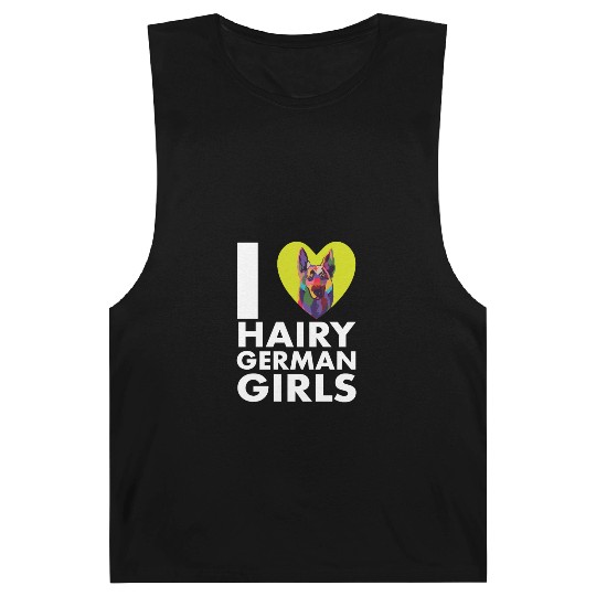 Funny German Shepherd Mom Dad I Love Hairy German Barnard Tanks