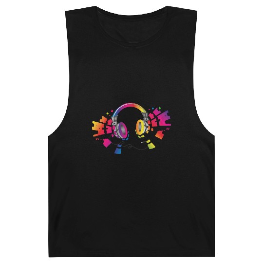colorful headphone for music festival summer Barnard Tanks