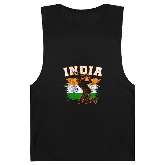 India Flag Indian Cricket Jersey Fans Player Coach Barnard Tanks