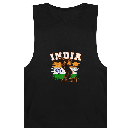 India Flag Indian Cricket Jersey Fans Player Coach Barnard Tanks