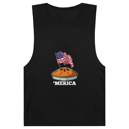American Flag USA Apple Pie Merica 4th of July Barnard Tanks
