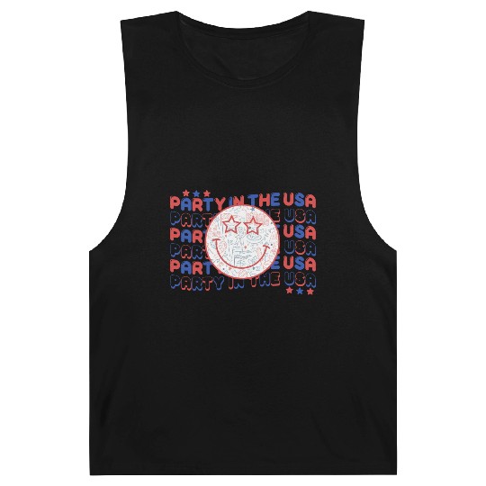 Party In The Usa Hot Dog Love Funny Fourth Of July Barnard Tanks