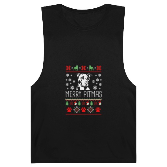 Pitbull Merry Pitmas Ugly Barnard Tanks