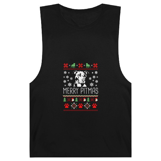 Pitbull Merry Pitmas Ugly Barnard Tanks