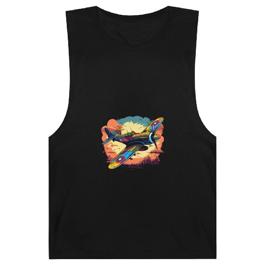 Spitfire Airplane Vintage Pilot Aviator Military Barnard Tanks