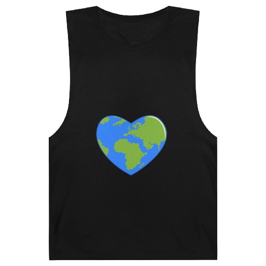 Earth Day World Map as Love Heart Barnard Tanks