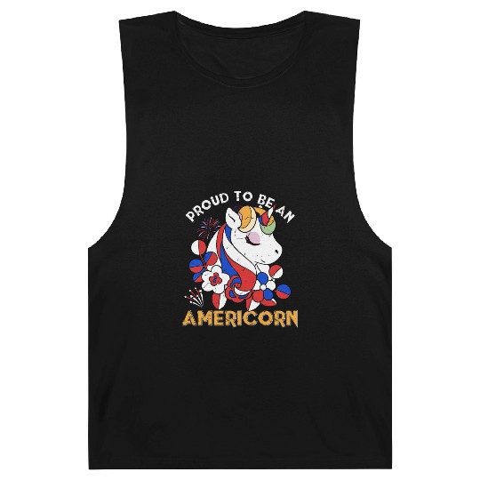 Proud to be an Americorn Unicorn Independence Day Barnard Tanks