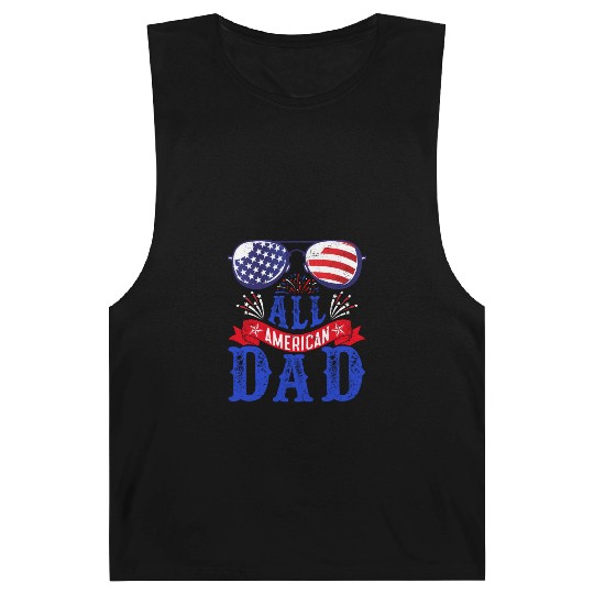 All American Dad America Pride US Patriot Barnard Tanks