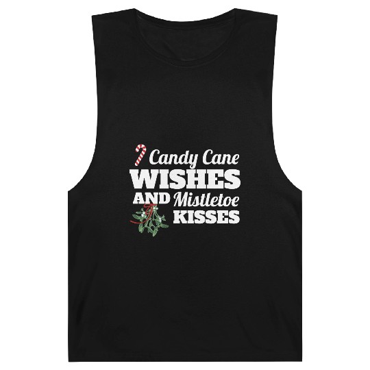 Candy Cane Wishes And Mistletoe Kisses Christmas Barnard Tanks