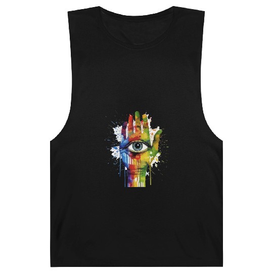 Fluid Embrace - Watercolor Style Abstract Hand Art Barnard Tanks