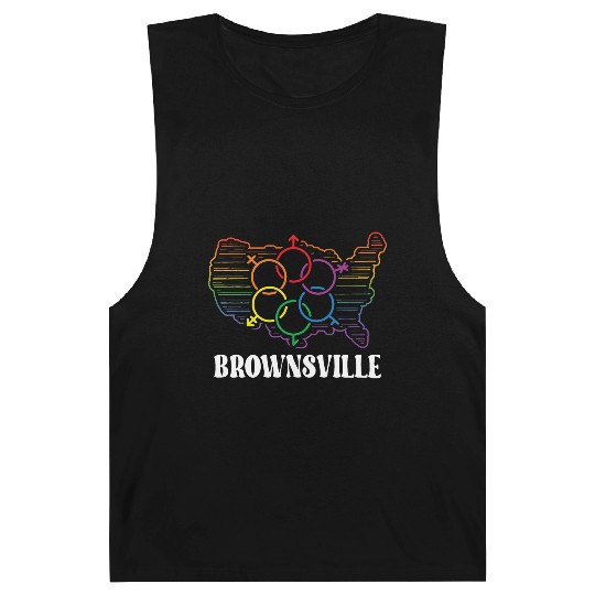 Brownsville Pride Month Pride Flag LGBT Community Barnard Tanks