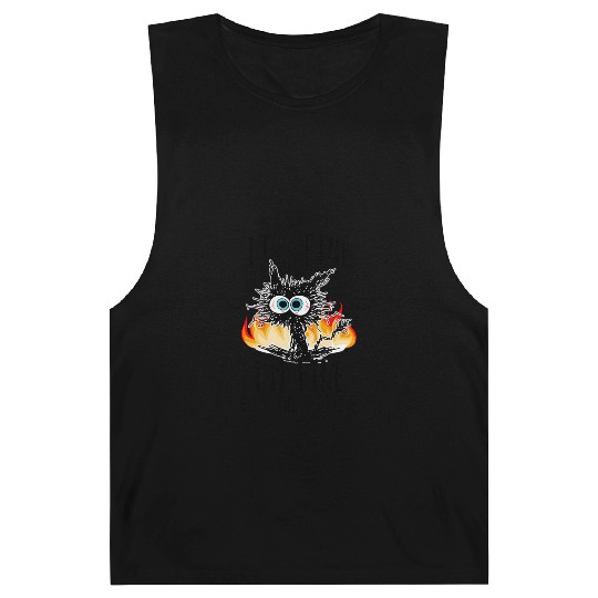 It'S Fine I'M Fine Everything Is Fine Cat Barnard Tanks