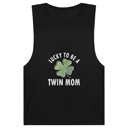 Lucky To Be A Twin Mom Saint Patric Day Barnard Tanks