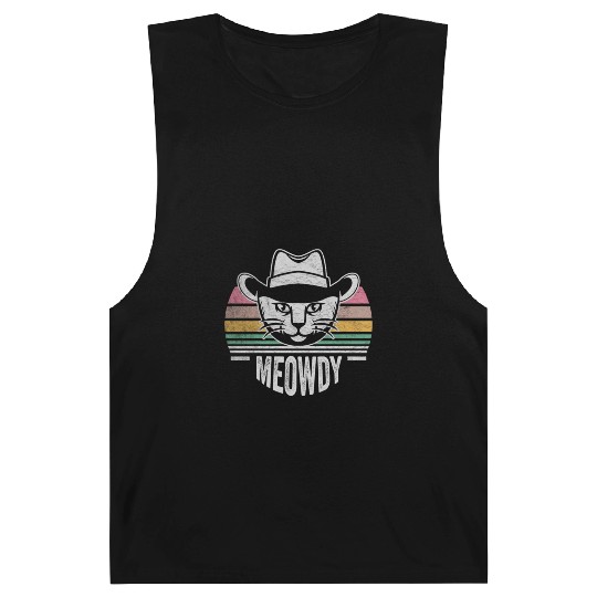 Mashup Between Meow And Howdy Cat Meme Cat Barnard Tanks