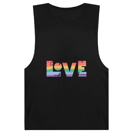 spread love not hate; gay pride; gay; pride month; Barnard Tanks