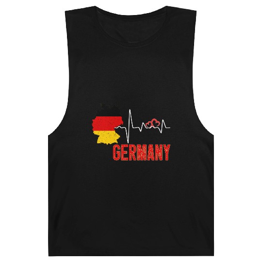 Germany Flag Map Heartbeat For German Pride Barnard Tanks