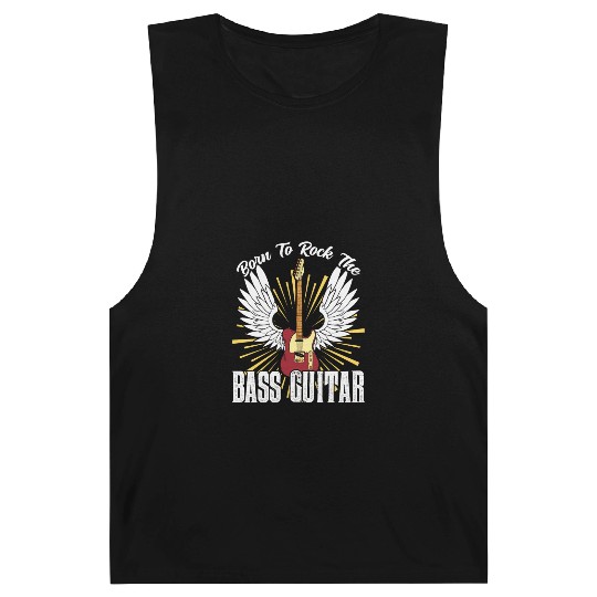 Born To Rock The Bass Guitar Musician Music Band Barnard Tanks
