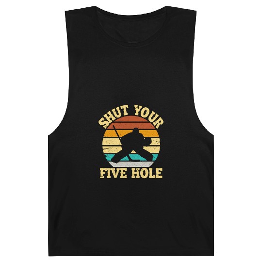 Shut Your Five Hole Ice Hockey Goalie Barnard Tanks