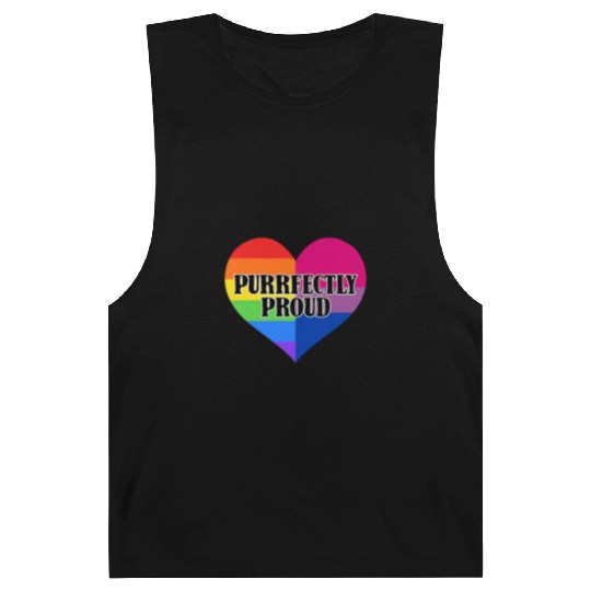 Purrfectly Proud Rainbow Bisexual Flag Heart Barnard Tanks