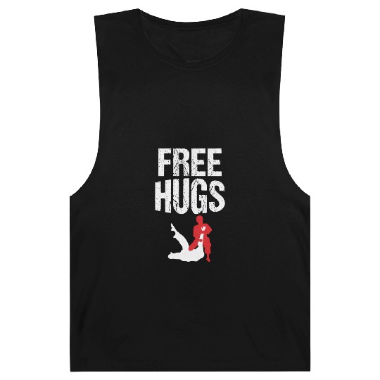 Free Hugs Jiu Jitsu Bjj Martial Barnard Tanks