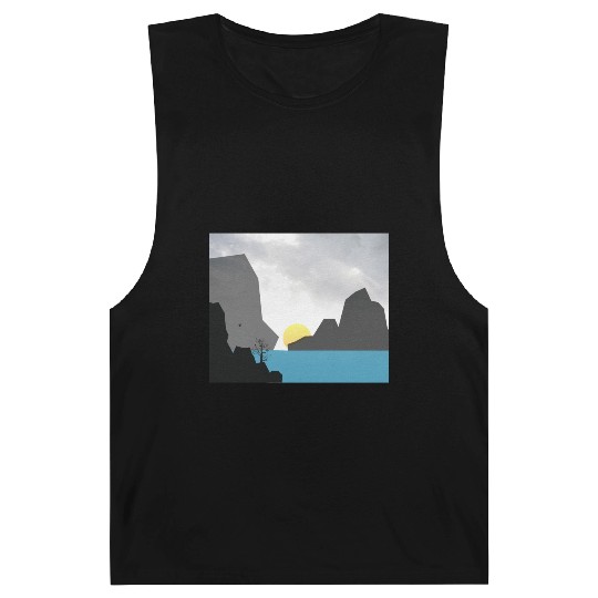 Foggy Mountain Vintage sunset Barnard Tanks