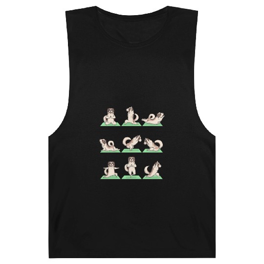 Saint Bernard Dog Yoga Pose Zen Workout Exercise Barnard Tanks