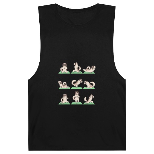 Saint Bernard Dog Yoga Pose Zen Workout Exercise Barnard Tanks