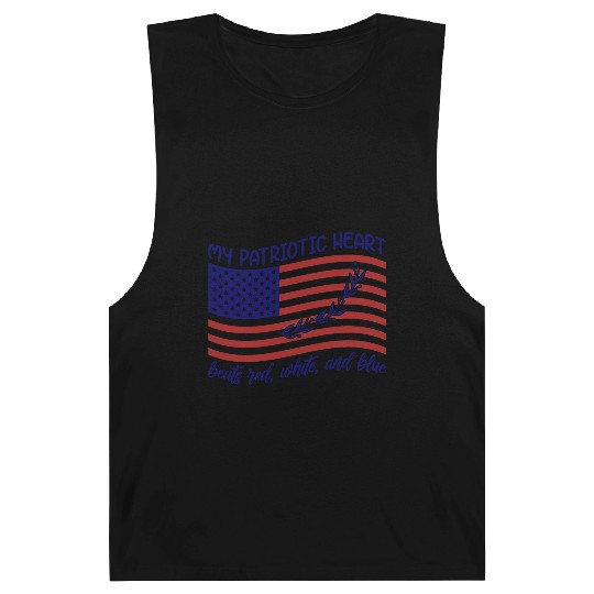 My patriotic heart beats red white and blue Barnard Tanks