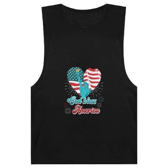 God Bless America Independence Day 4th July USA Barnard Tanks