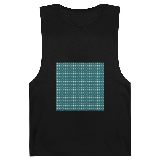 Retro Teal Chevron Pattern Barnard Tanks