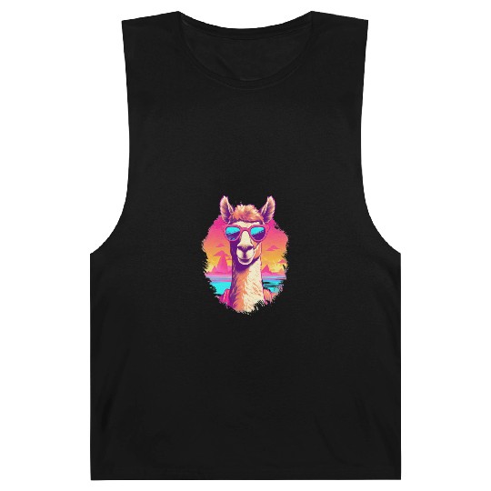 Funny Alpaca with Sunglasses - Alpacatude Barnard Tanks