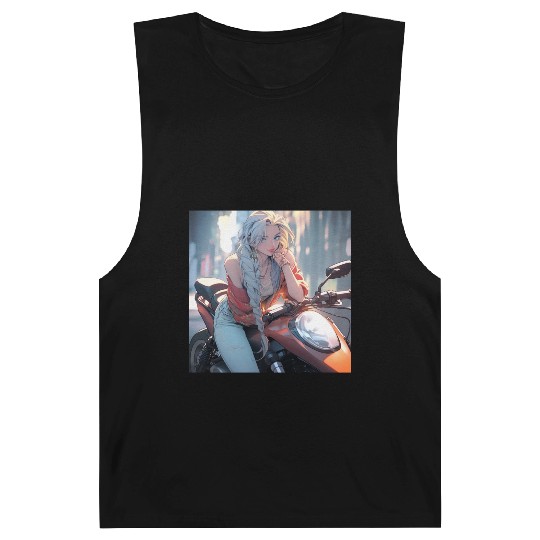 Cool Biker Chick Barnard Tanks