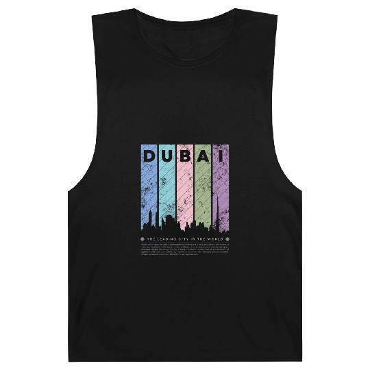Black Colorful Dubai The Leading City in the World Barnard Tanks