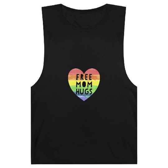 Free Mom Hugs LGBTQ Plus Rainbow Heart Free Hugs Barnard Tanks
