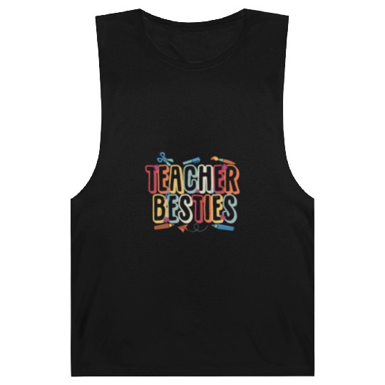 Teacher Besties Bestfriend Matching Teacher Bestie Barnard Tanks