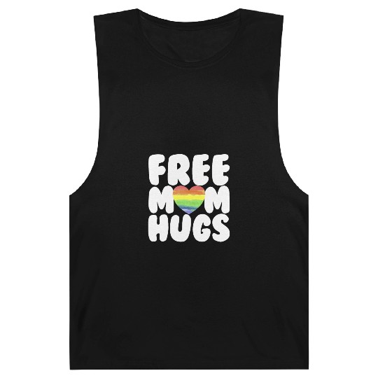 Free Mom Hugs LGBTQ Plus Rainbow Heart Free Hugs Barnard Tanks