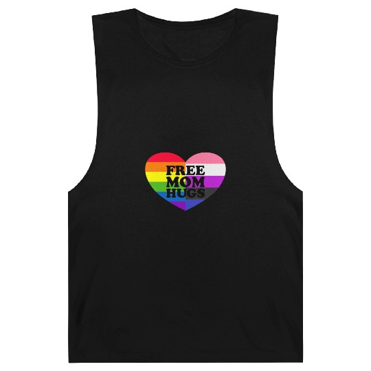 Free Mom Hugs Gay Pride Genderfluid Flag Barnard Tanks