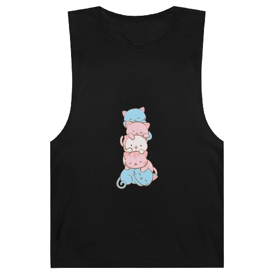 Transgender Pride Flag Cute Kawaii Cats Subtle Barnard Tanks