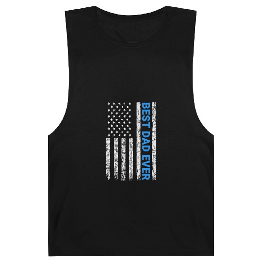 Best Dad Ever With Us America Flag Barnard Tanks