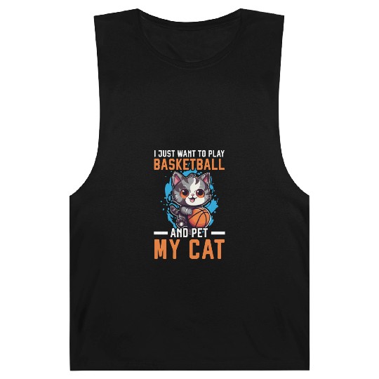 Basketball Cat Basketball Player I Love Basketball Barnard Tanks