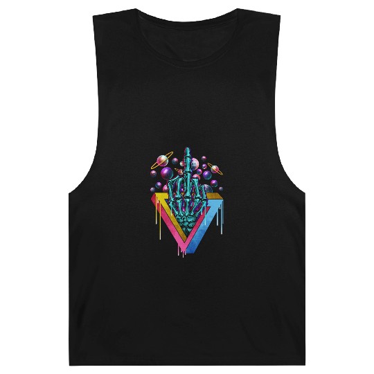Trippy skeleton middle finger Barnard Tanks