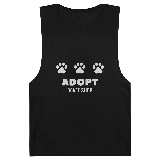 ADOPT DON'T SHOP with paw prints Barnard Tanks