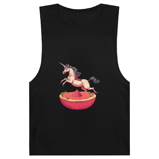 Unicorn with Watermelon and Dragonfruit - Tropical Barnard Tanks