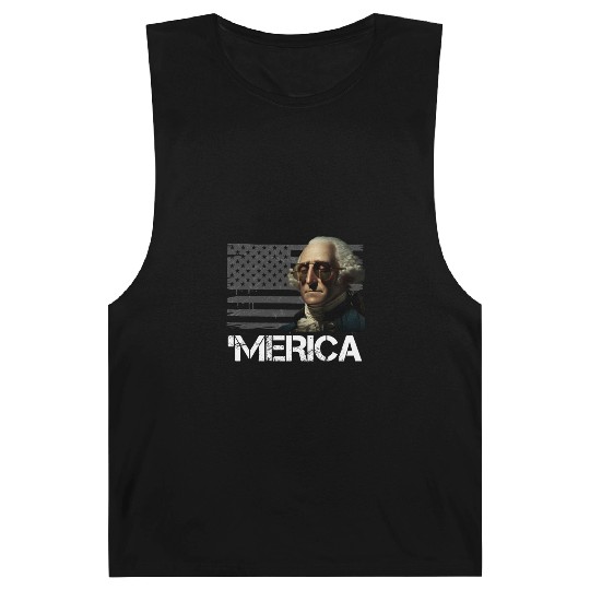Merica George Washington Independence Day USA Barnard Tanks