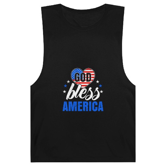 God Bless America Independence Day Party USA Barnard Tanks