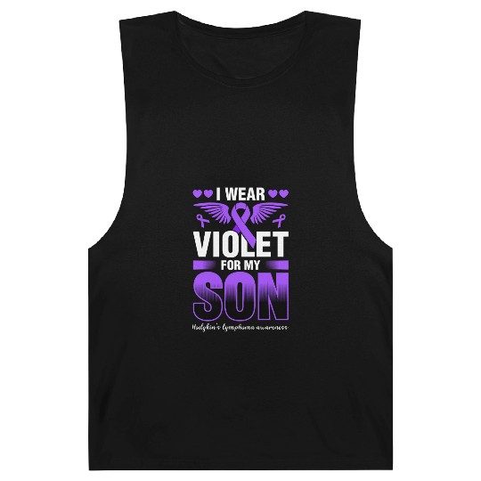 I Wear Violet For My Son Hodgkins Lymphoma Barnard Tanks