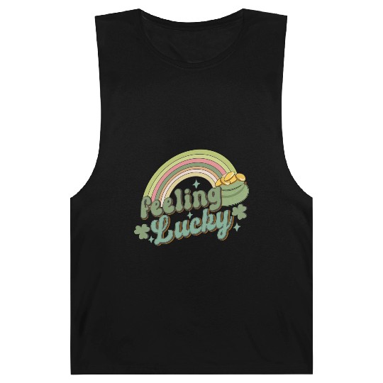 Feeling Lucky Saint Patricks Day Rainbow quote Barnard Tanks