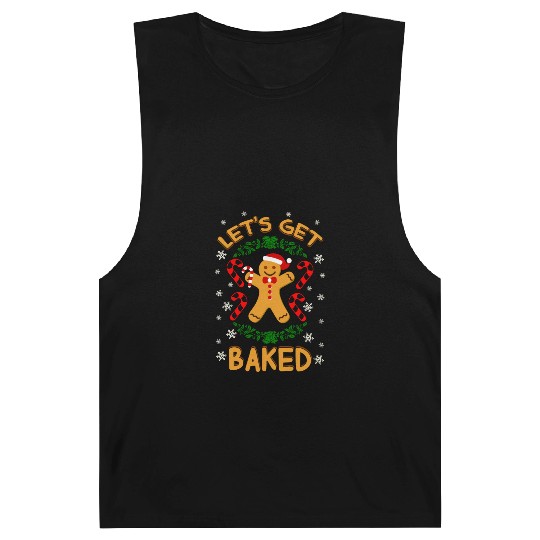 Let's Get Baked Gingerbread Cookies Candy Cane Barnard Tanks